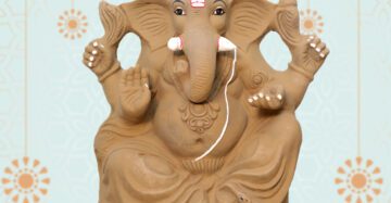 3 Feet Clay Ganpati Idol