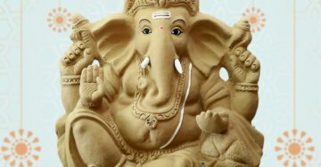 3.4 Feet Clay Ganpati Idol